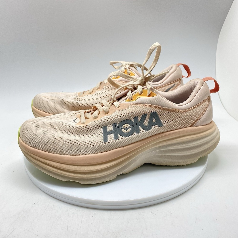 Hoka One One Sneakers Womens 9 D Wide Bondi 8 1127954 CMV Beige Running Shoes - Picture 3 of 10